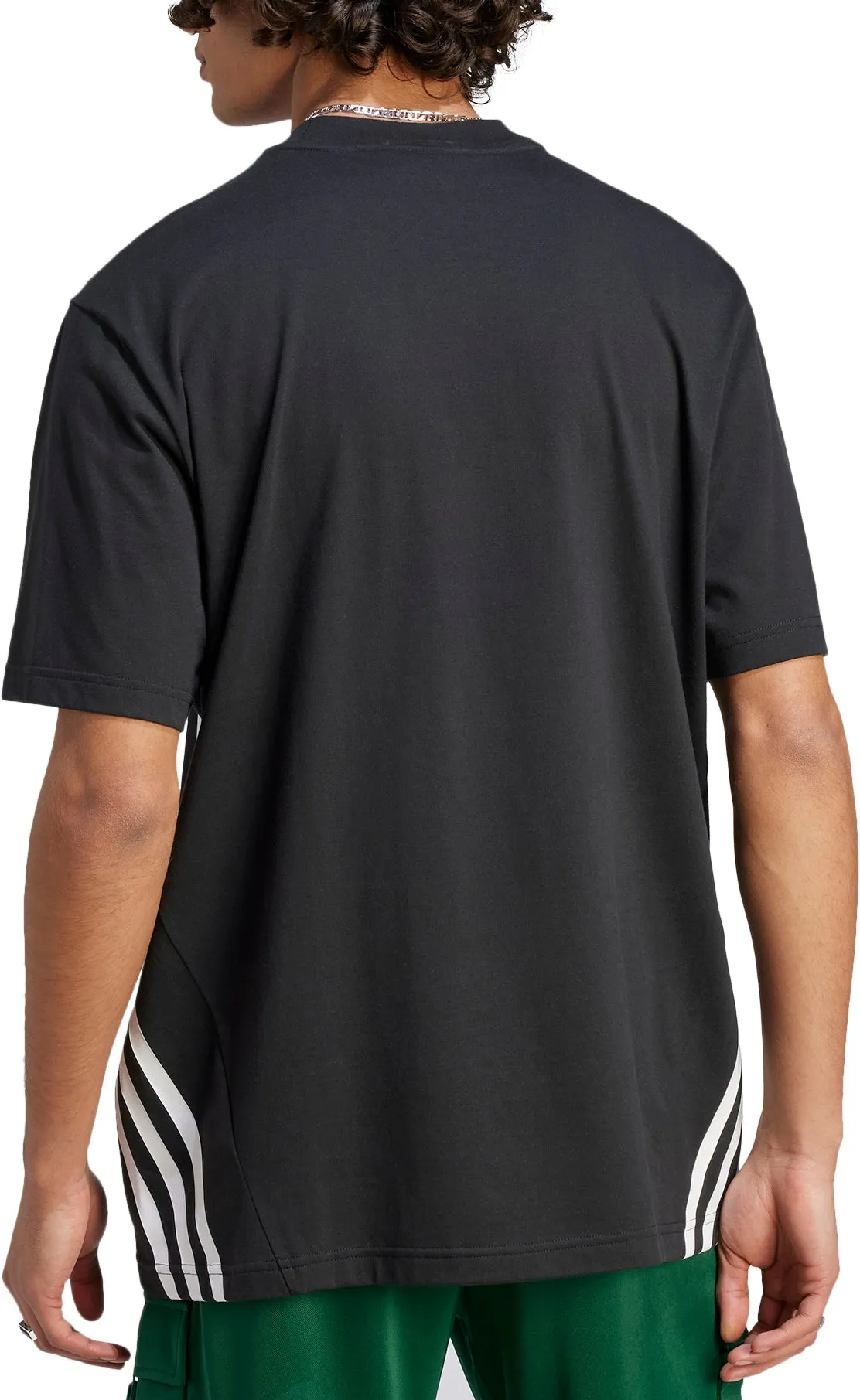 adidas Future Icons 3 Stripes Mens Short Sleeve Top - Black