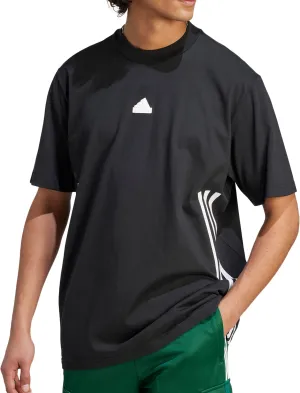 adidas Future Icons 3 Stripes Mens Short Sleeve Top - Black