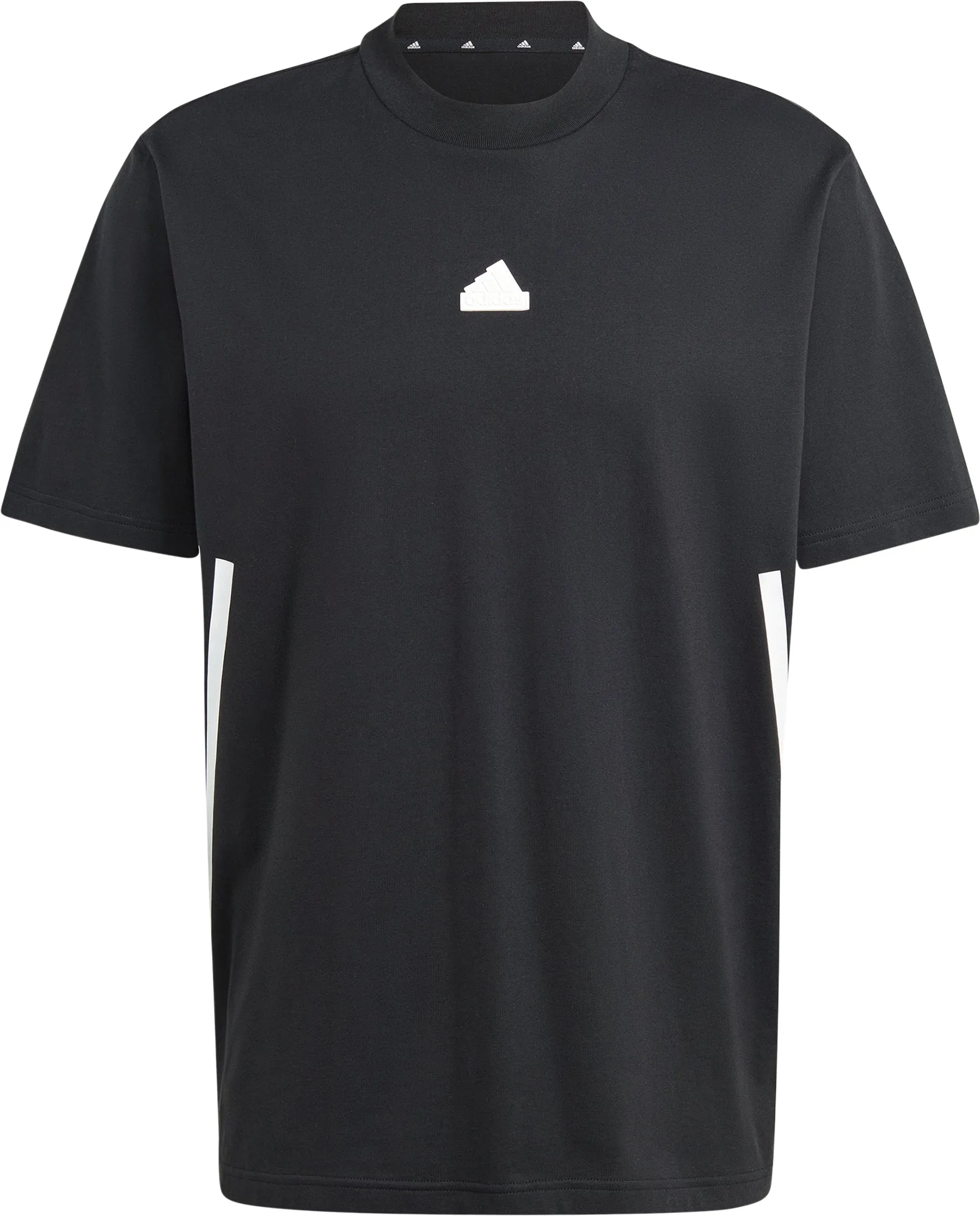 adidas Future Icons 3 Stripes Mens Short Sleeve Top - Black