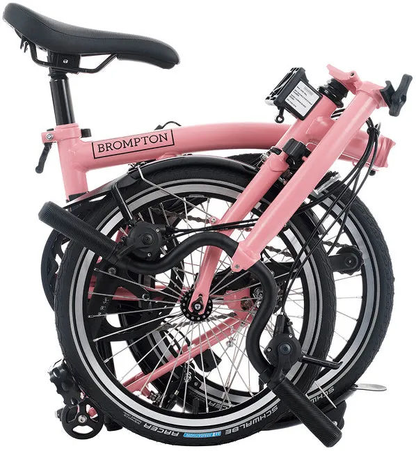 Brompton C Line M12 Folding Bike - Flamingo Pink