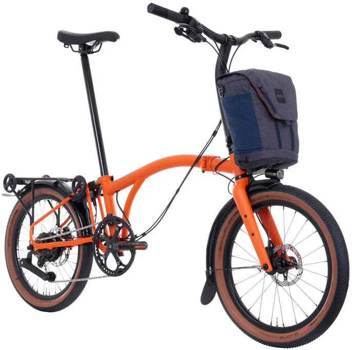 Brompton G Line Electric with Rack Large Folding Bike - Adventure Orange
