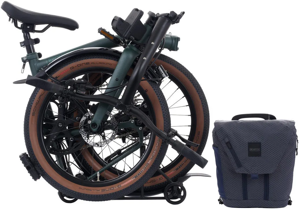 Brompton G Line Electric with Rack Large Folding Bike - Forest Green