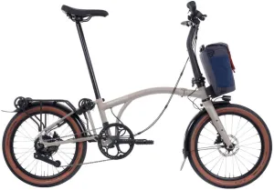 Brompton G Line Electric with Rack Medium Folding Bike - Traildust White