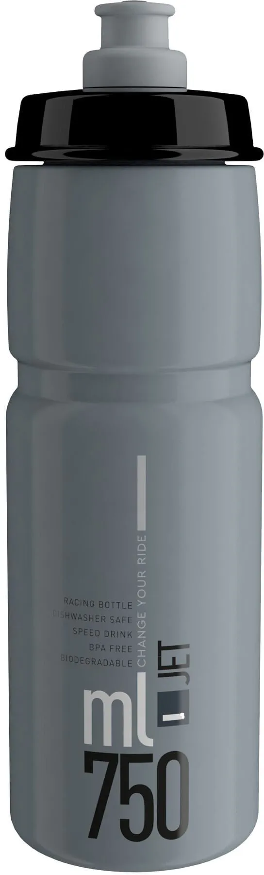 Elite Jet Biodegradable 750ml Water Bottle - Grey
