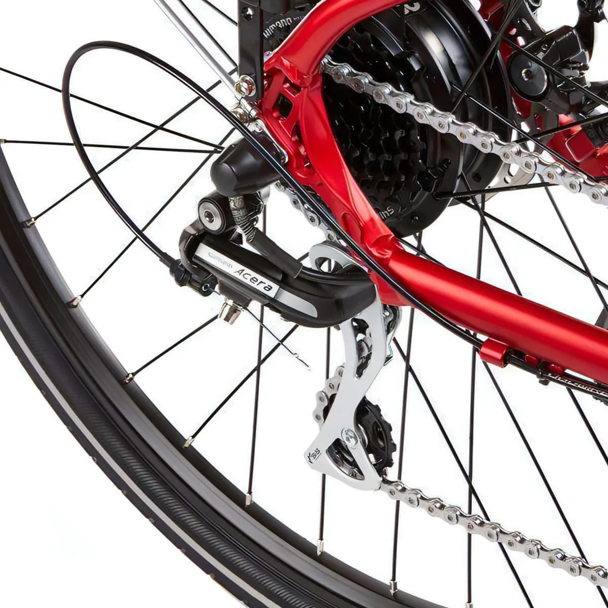 Ezego Commute EX 500Wh Electric Hybrid Bike - Matt Metallic Red