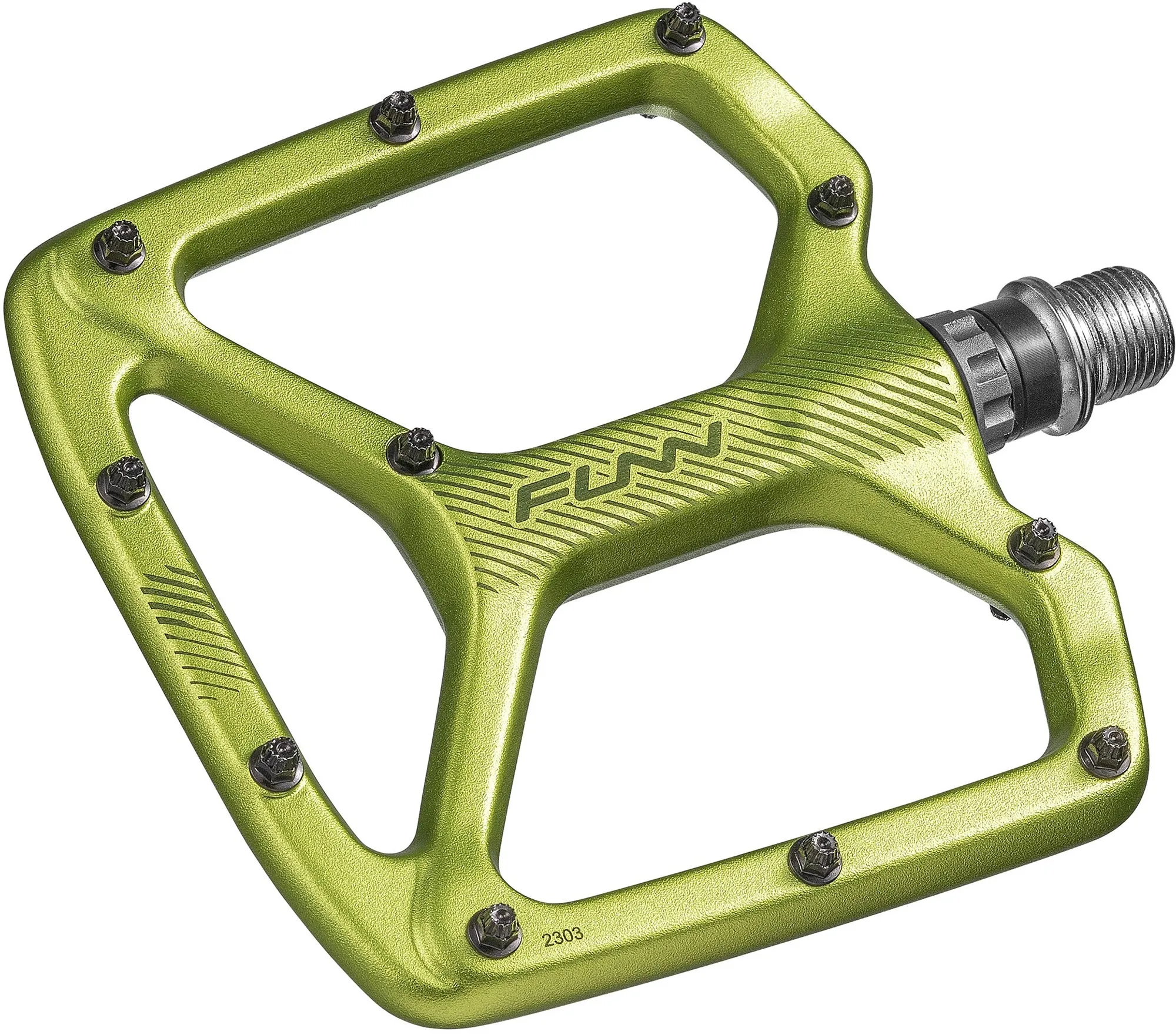 Funn Python 2 Alloy Flat Pedals Long Pins - Green