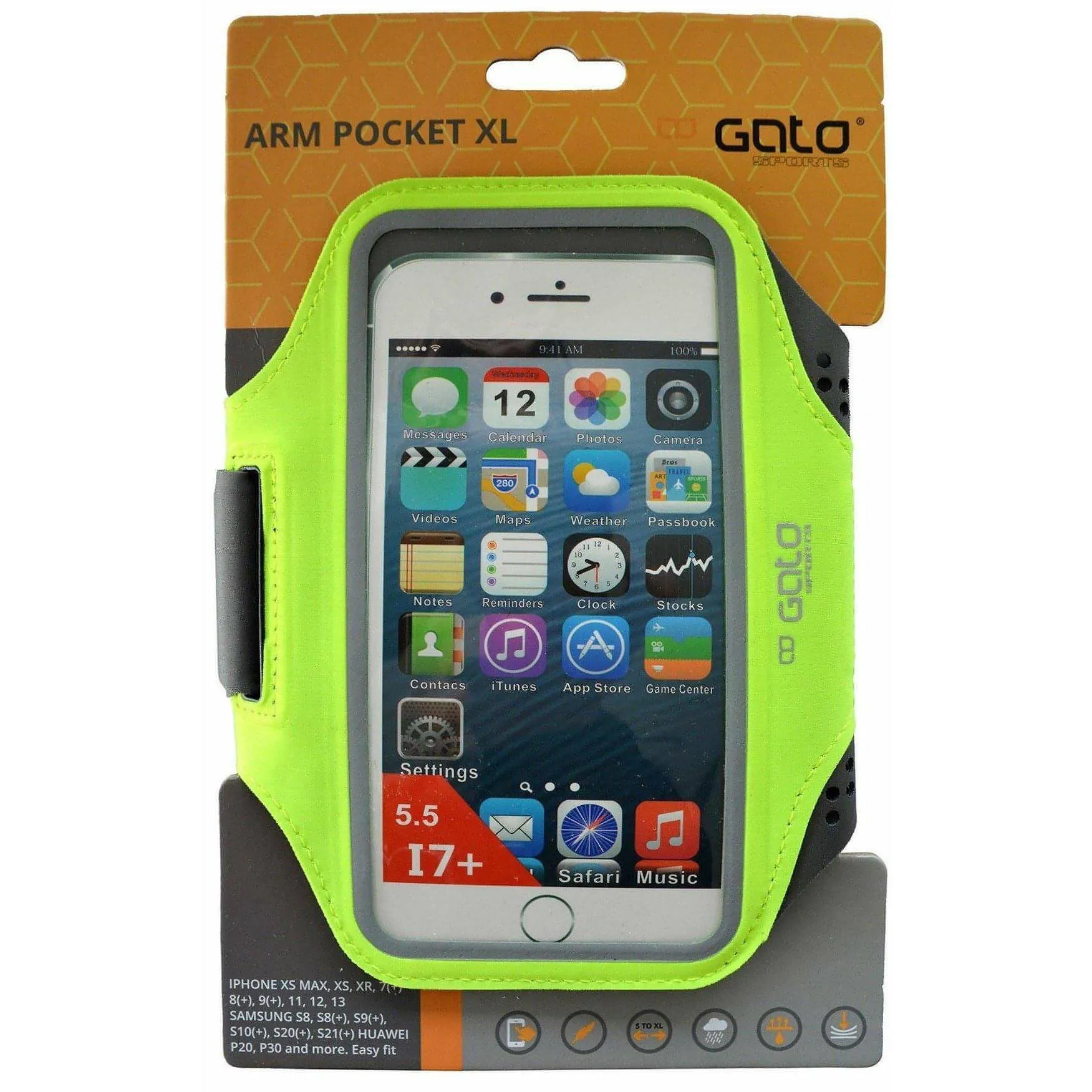 Gato Sports XL Arm Pocket Phone Holder - Yellow