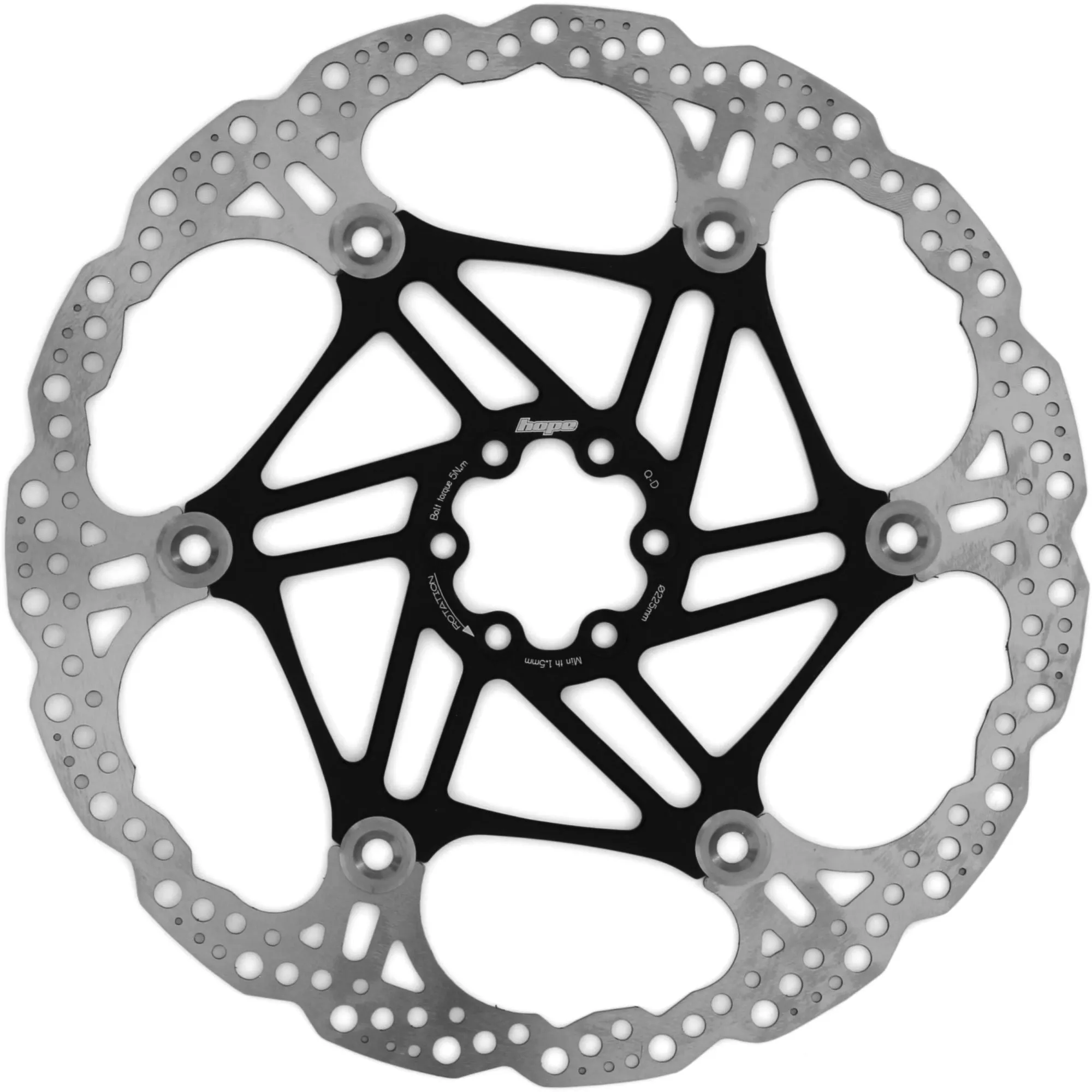 Hope Floating Disc Rotor 225mm 6 Bolt - Black