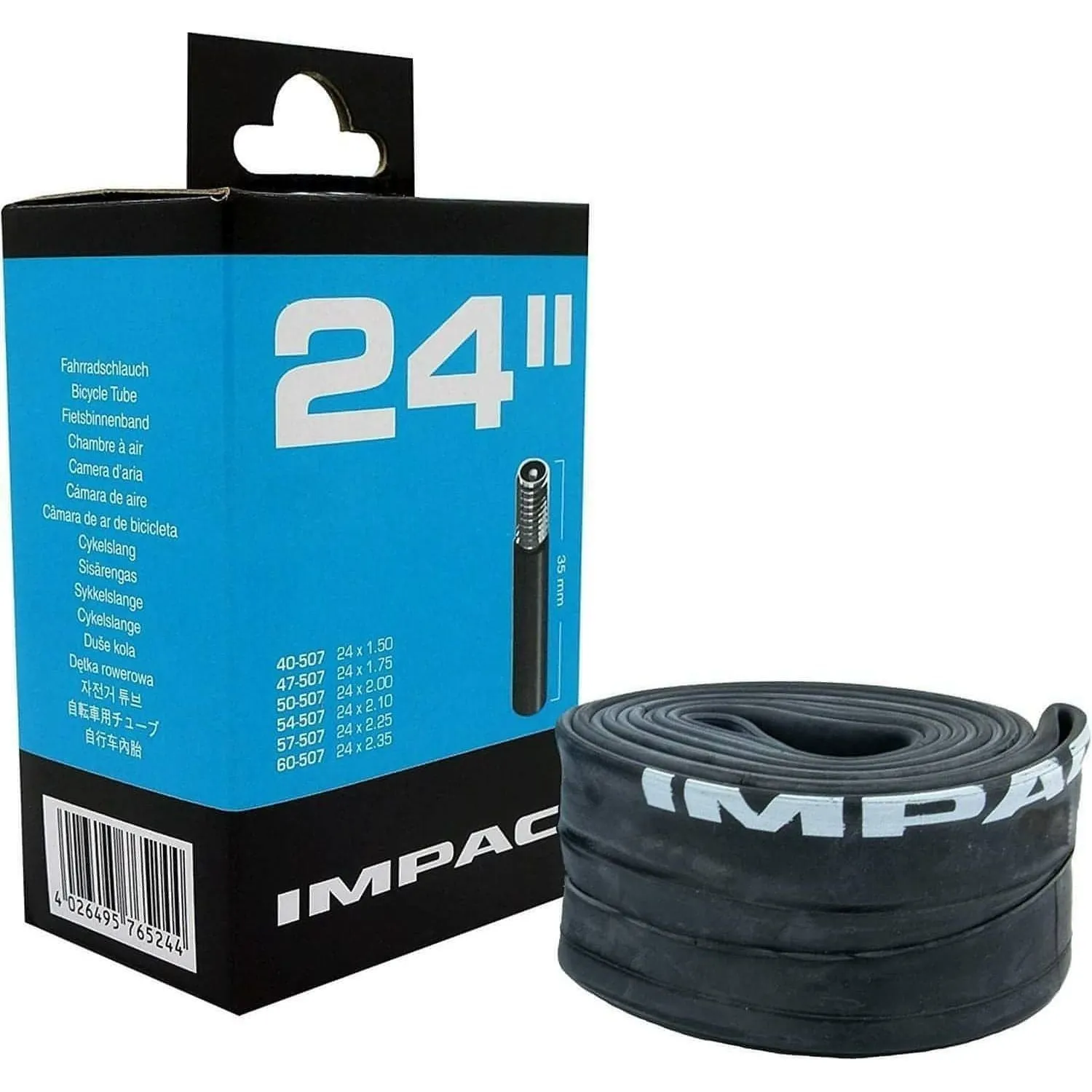Impac 24x1.5-2.35 Inner Tube Schrader Valve