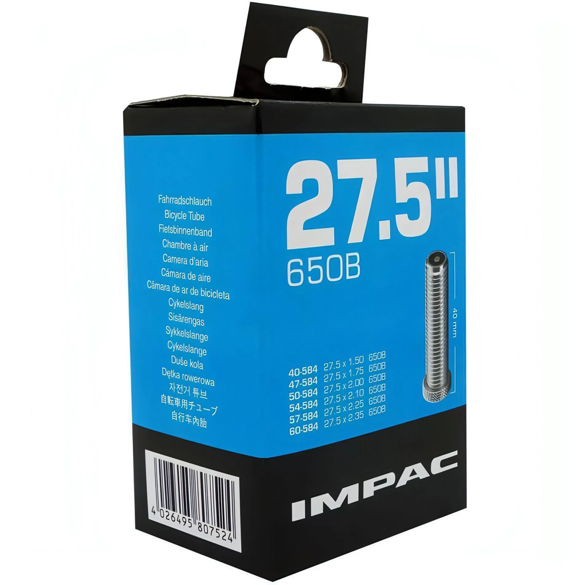 Impac 27.5x1.5-2.35 Inch Schrader Valve Inner Tube