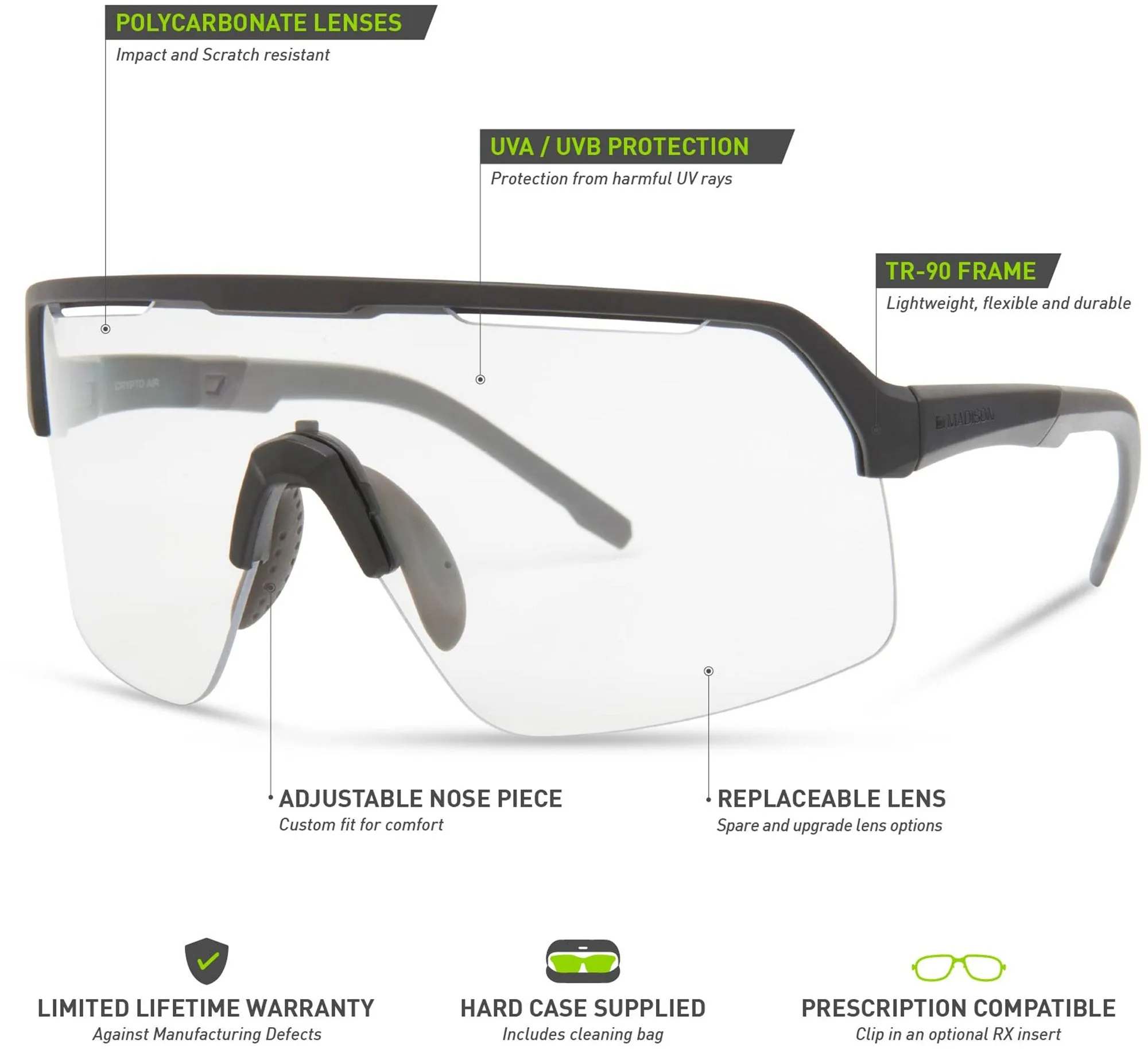 Madison Crypto Air Cycling Sunglasses - Black