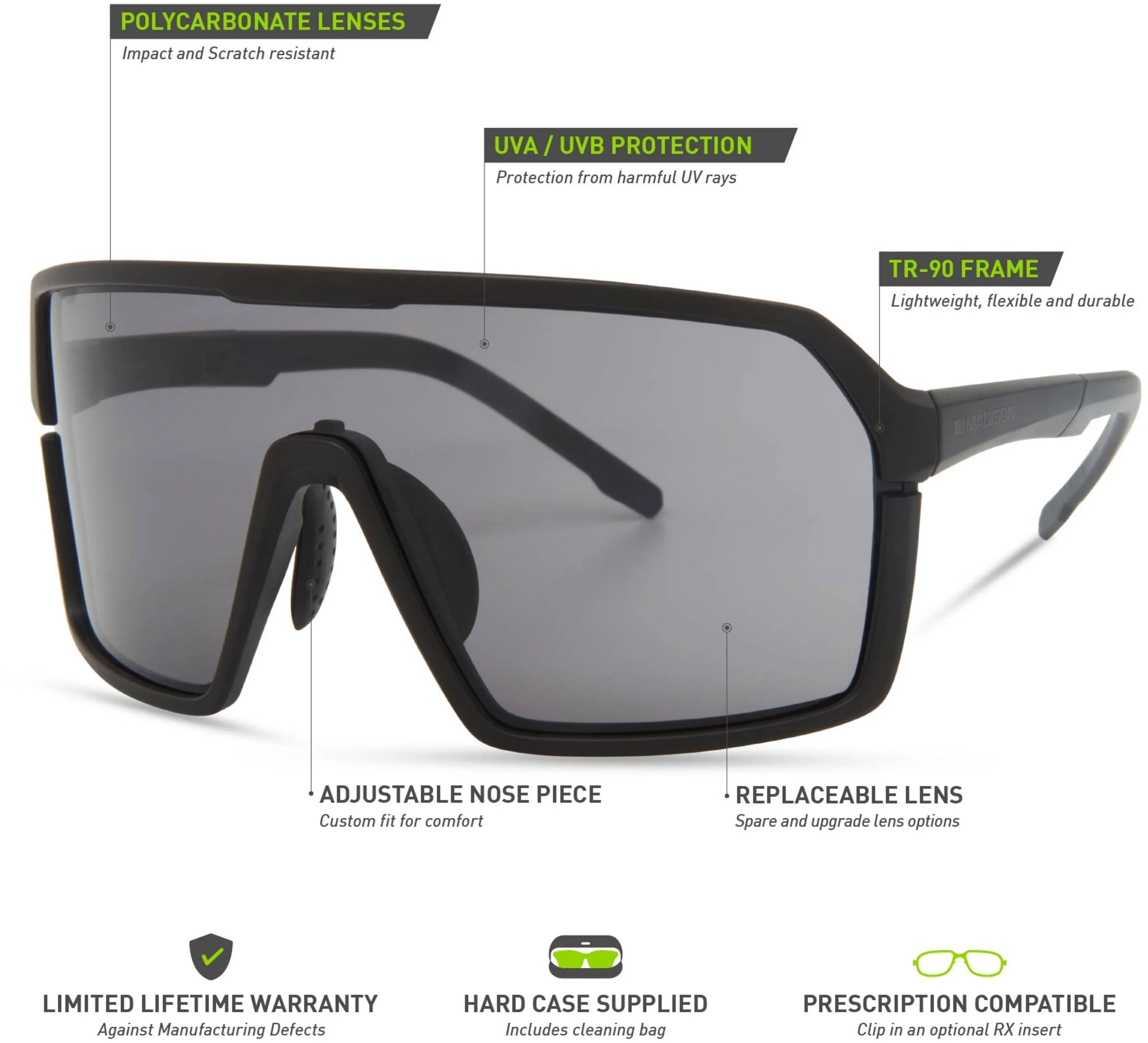 Madison Crypto Cycling Sunglasses - Black