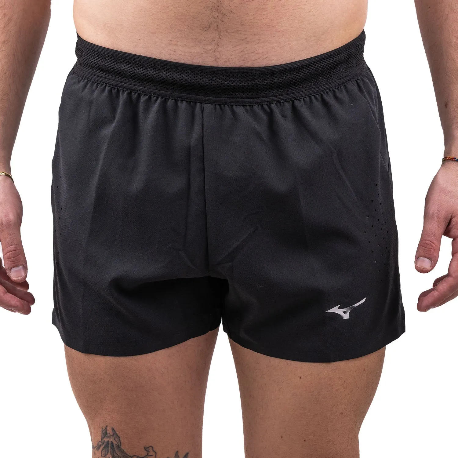 Mizuno Tech Light 3.5 Inch Mens Running Shorts - Black