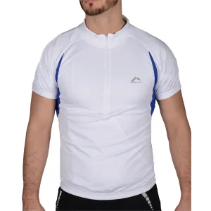 More Mile Short Sleeve Half Zip Mens Cycling Jersey - White