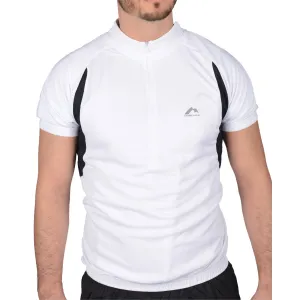 More Mile Short Sleeve Half Zip Mens Cycling Jersey - White