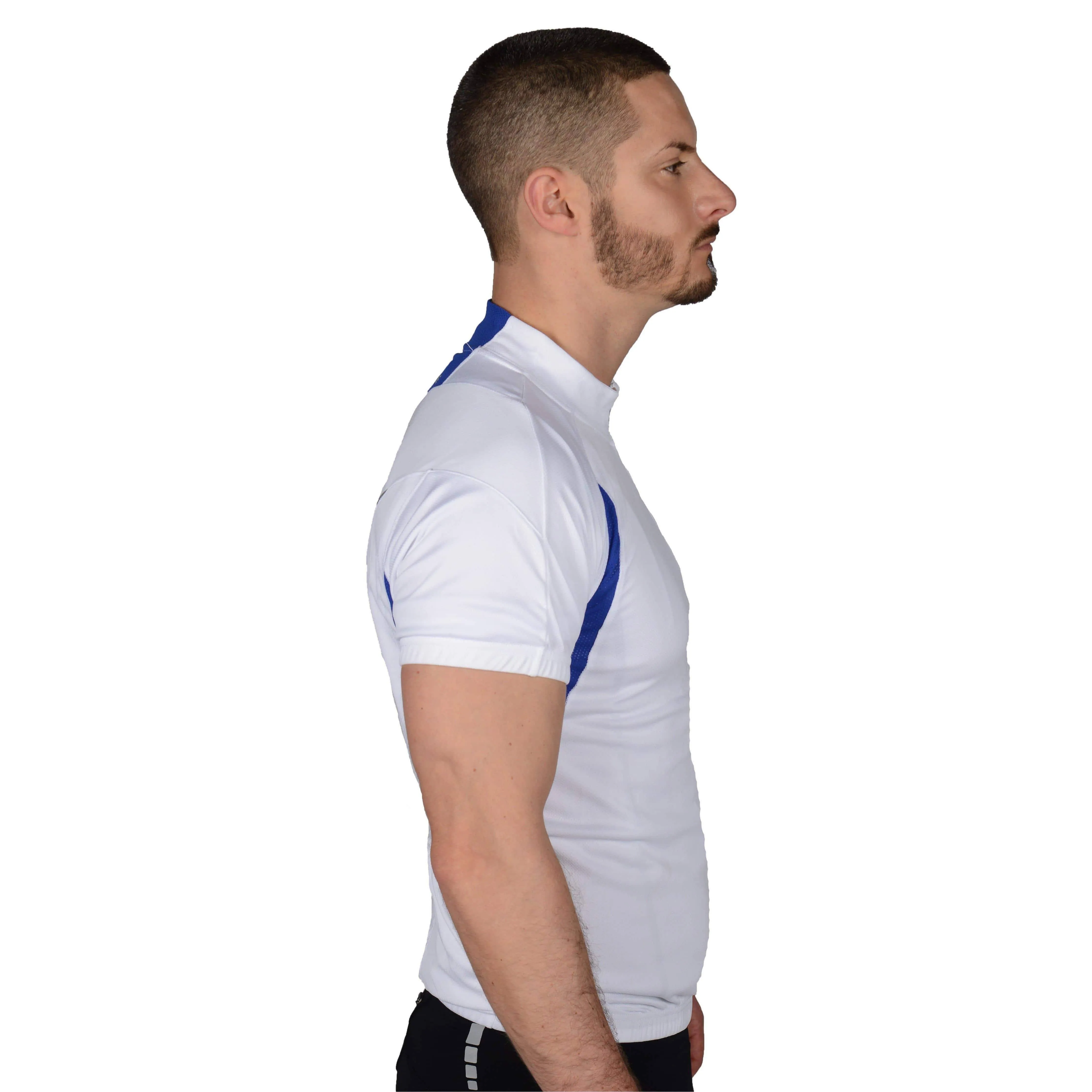 More Mile Short Sleeve Half Zip Mens Cycling Jersey - White