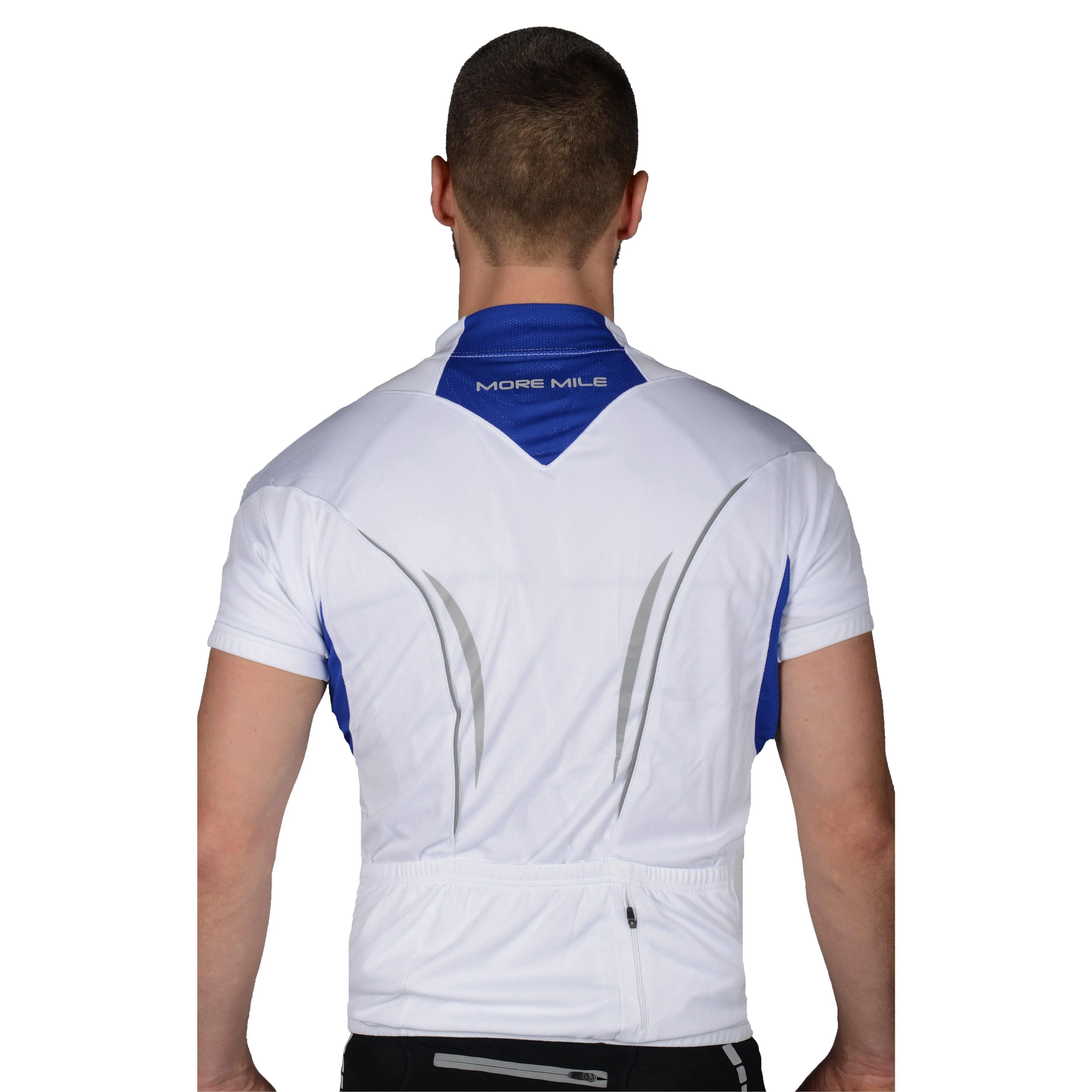 More Mile Short Sleeve Half Zip Mens Cycling Jersey - White