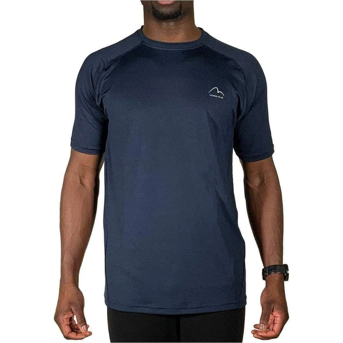 More Mile Train To Run Mens Short Sleeve Running Top - Blue