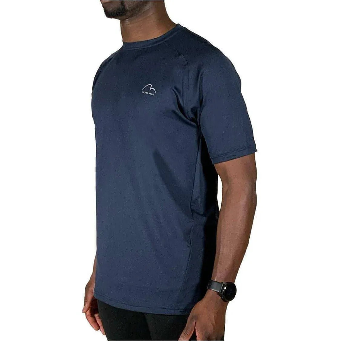 More Mile Train To Run Mens Short Sleeve Running Top - Blue