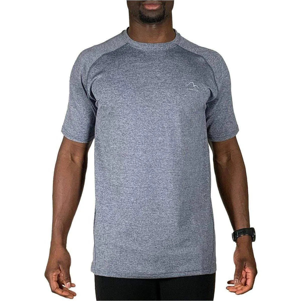 More Mile Train To Run Mens Short Sleeve Running Top - Grey
