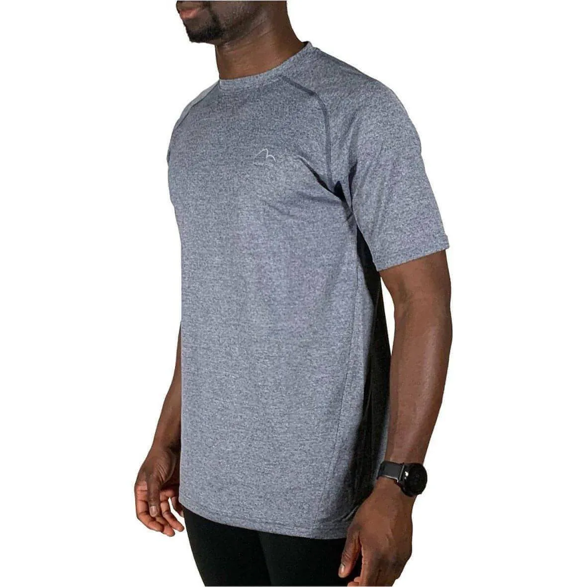 More Mile Train To Run Mens Short Sleeve Running Top - Grey