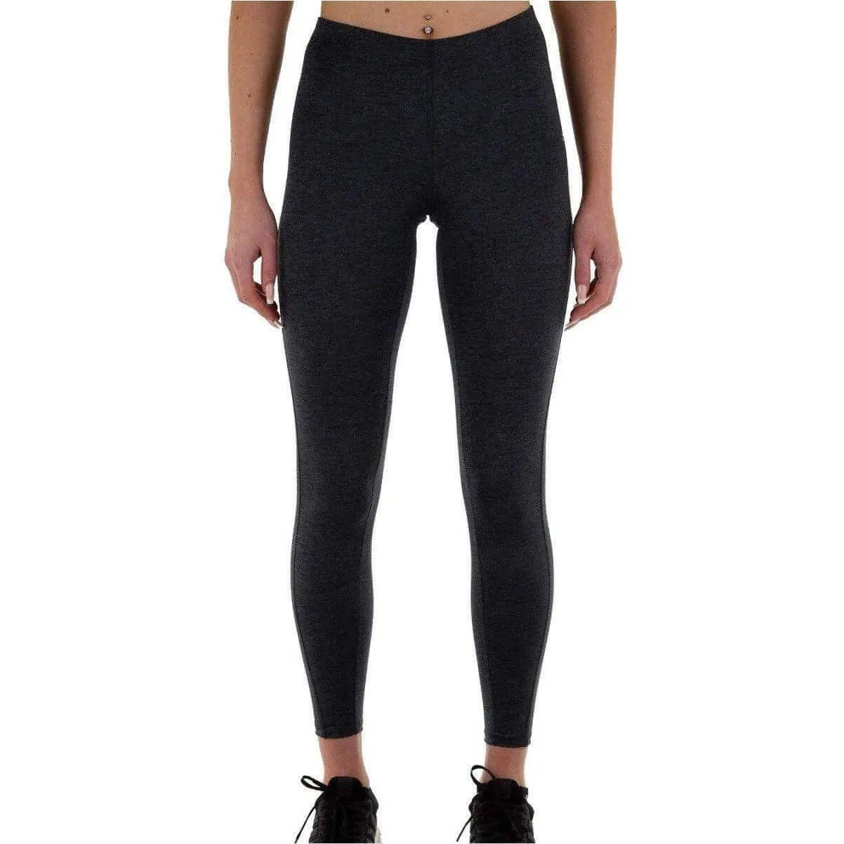 More Mile Train To Run Womens Long Running Tights - Grey