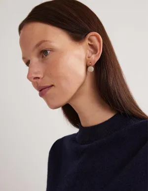 Pavé Disk Earrings-Gold