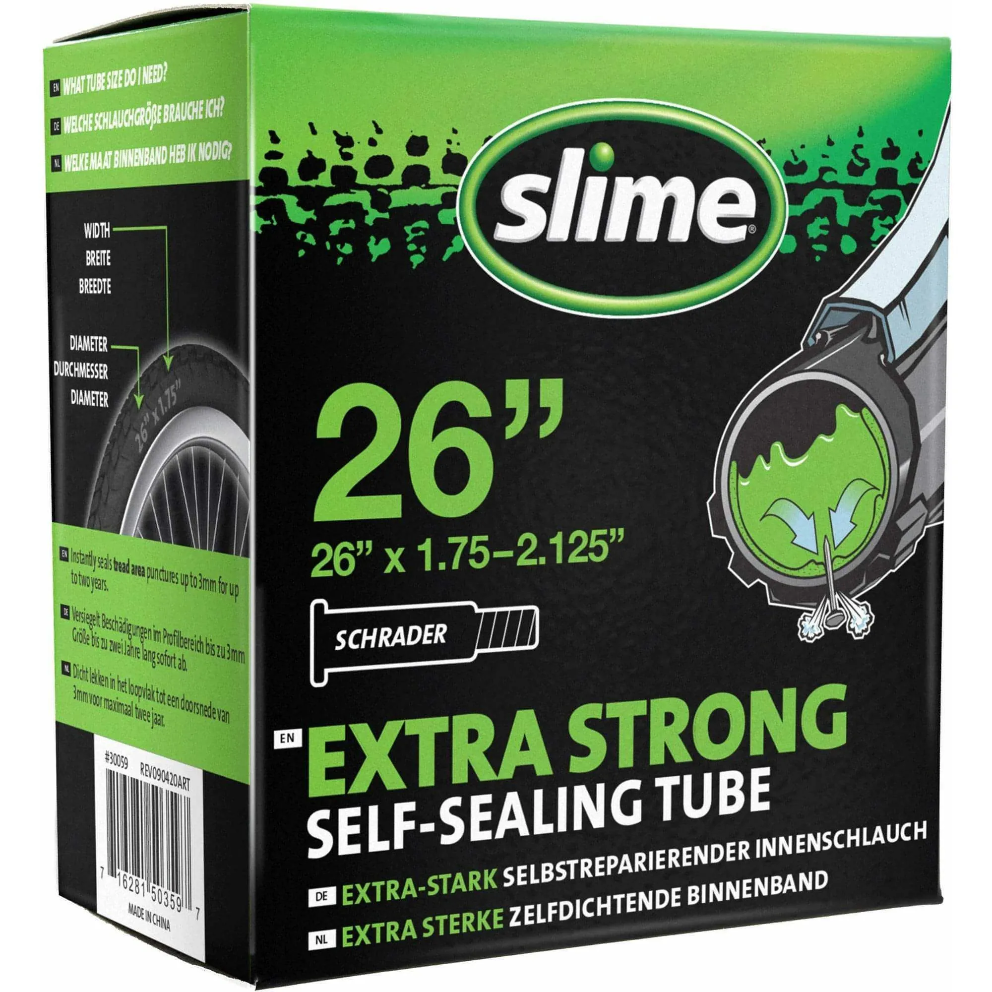 Slime Smart Self Sealing Inner Tube 26 x 1.75 2.125 Schrader Valve