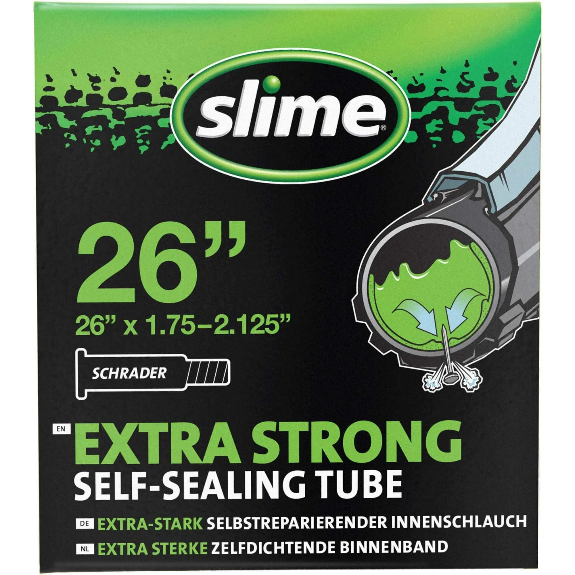 Slime Smart Self Sealing Inner Tube 26 x 1.75 2.125 Schrader Valve